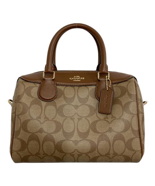 COACH（コーチ）COACH (コーチ) 2WAYバッグ ベージュ×ブラウンの古着・服飾アイテム