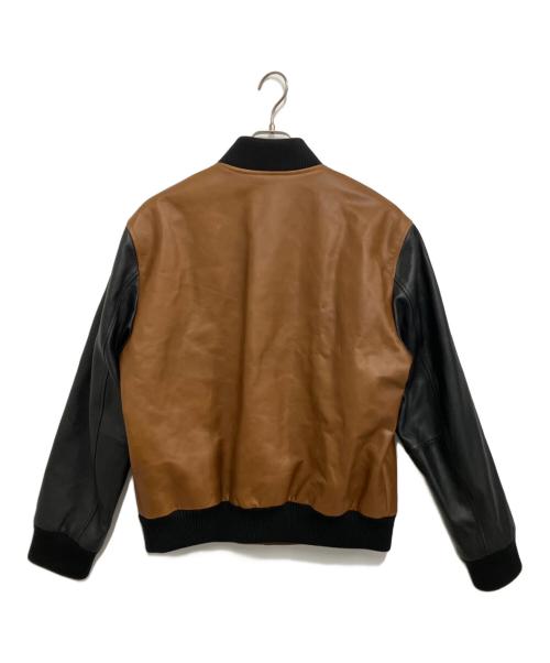 COACH（コーチ）COACH (コーチ) レザー ヴァーシティ ジャケット ブラウン サイズ:Mの古着・服飾アイテム