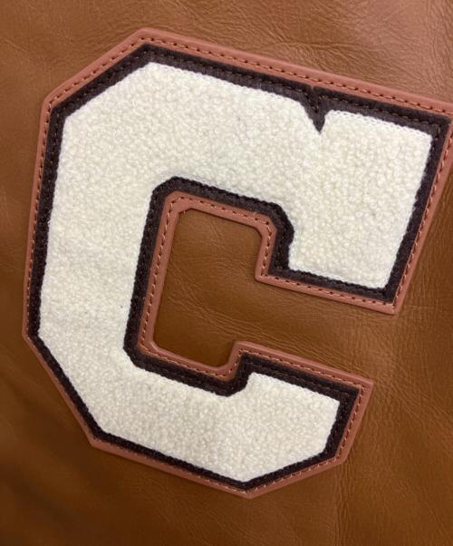 COACH（コーチ）COACH (コーチ) レザー ヴァーシティ ジャケット ブラウン サイズ:Mの古着・服飾アイテム