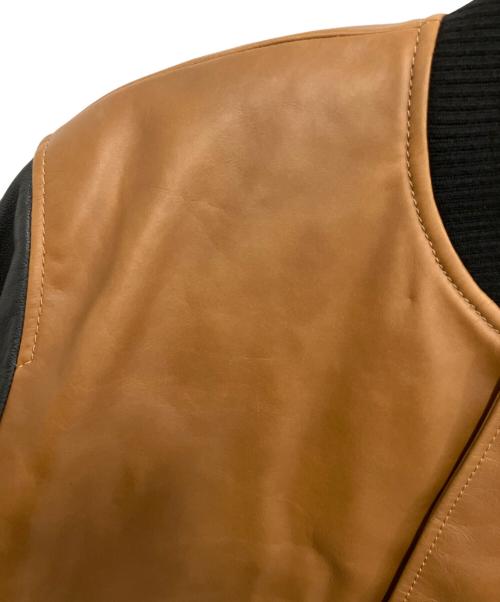 COACH（コーチ）COACH (コーチ) レザー ヴァーシティ ジャケット ブラウン サイズ:Mの古着・服飾アイテム