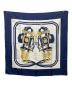 HERMES (エルメス) シルクスカーフ ネイビー：13000円