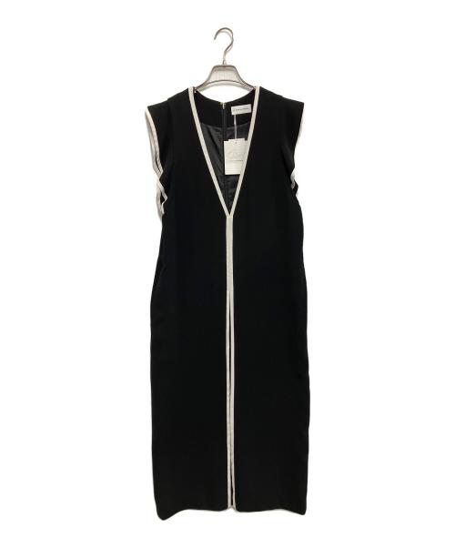 La boutique BonBon（ラブティックボンボン）La boutique BonBon (ラブティックボンボン) ダブルクロスバイカラーラッフルジャンドレ ブラック サイズ:M 未使用品の古着・服飾アイテム