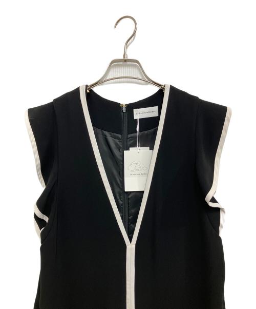 La boutique BonBon（ラブティックボンボン）La boutique BonBon (ラブティックボンボン) ダブルクロスバイカラーラッフルジャンドレ ブラック サイズ:M 未使用品の古着・服飾アイテム