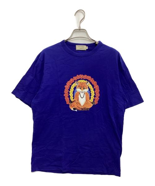maison kitsune（メゾンキツネ）maison kitsune (メゾンキツネ) 半袖カットソー ブルー サイズ:Sの古着・服飾アイテム