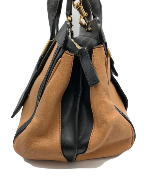 Chloe（クロエ）Chloe (クロエ) 2WAYバッグ ブラック×ベージュの古着・服飾アイテム