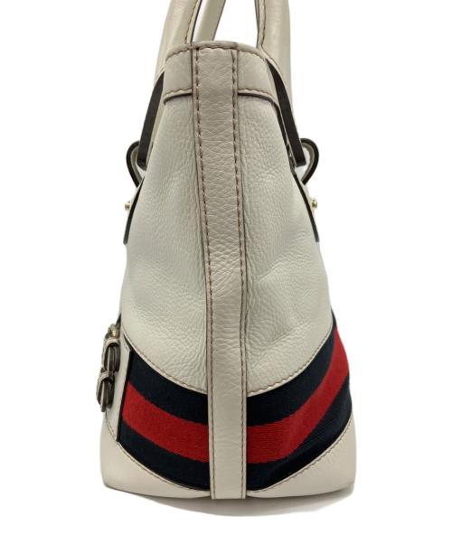 GUCCI（グッチ）GUCCI (グッチ) レザートートバッグ ホワイトの古着・服飾アイテム