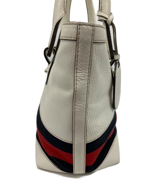 GUCCI（グッチ）GUCCI (グッチ) レザートートバッグ ホワイトの古着・服飾アイテム