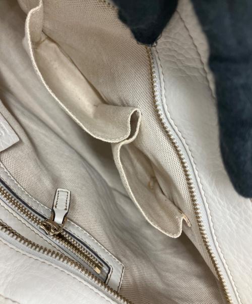 GUCCI（グッチ）GUCCI (グッチ) レザートートバッグ ホワイトの古着・服飾アイテム