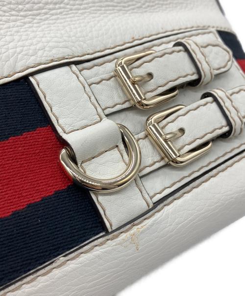 GUCCI（グッチ）GUCCI (グッチ) レザートートバッグ ホワイトの古着・服飾アイテム