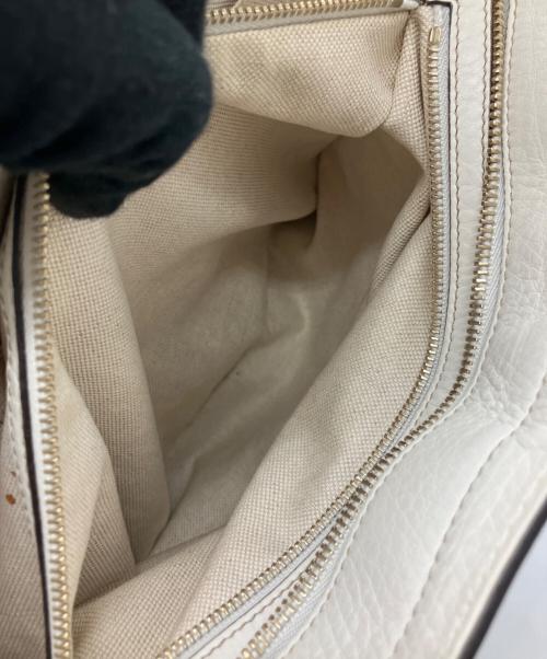 GUCCI（グッチ）GUCCI (グッチ) レザートートバッグ ホワイトの古着・服飾アイテム