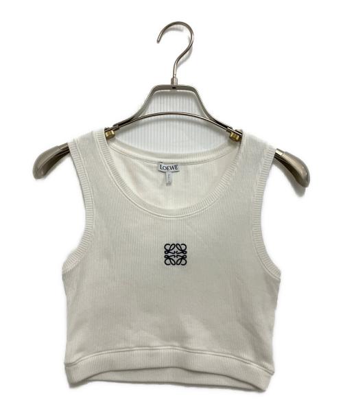 LOEWE（ロエベ）LOEWE (ロエベ) Cropped Cotton Anagram Tank Top ホワイト サイズ:XSの古着・服飾アイテム