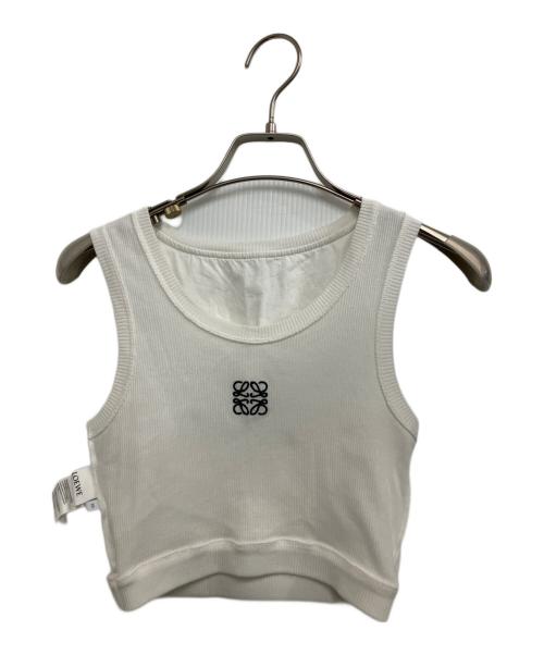 LOEWE（ロエベ）LOEWE (ロエベ) Cropped Cotton Anagram Tank Top ホワイト サイズ:XSの古着・服飾アイテム