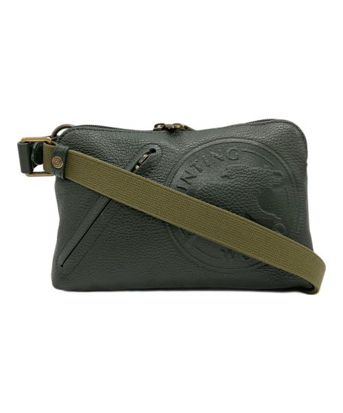 HUNTING WORLD（ハンティングワールド）HUNTING WORLD (ハンティングワールド) レザーショルダーバッグ グリーンの古着・服飾アイテム
