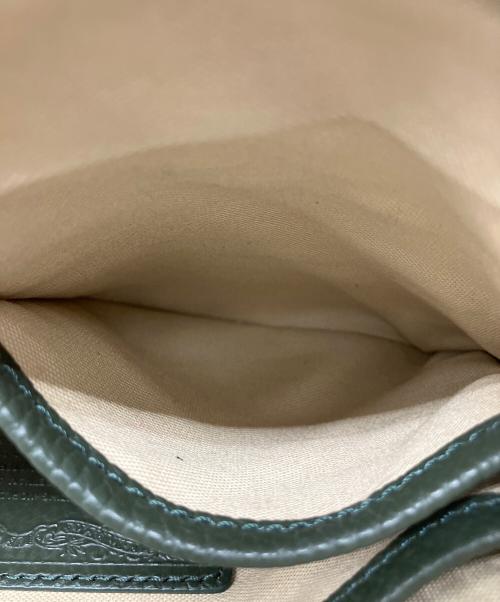 HUNTING WORLD（ハンティングワールド）HUNTING WORLD (ハンティングワールド) レザーショルダーバッグ グリーンの古着・服飾アイテム