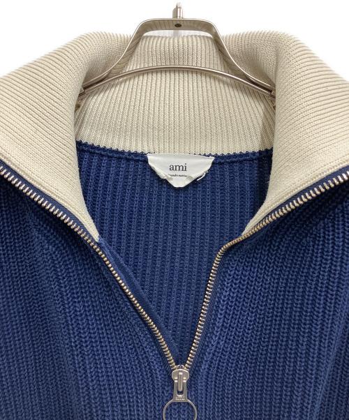 AMI Alexandre Mattiussi（アミアレクサンドルマテュッシ）AMI Alexandre Mattiussi (アミアレクサンドルマテュッシ) 厚手ニット ネイビー×ホワイト サイズ:Mの古着・服飾アイテム