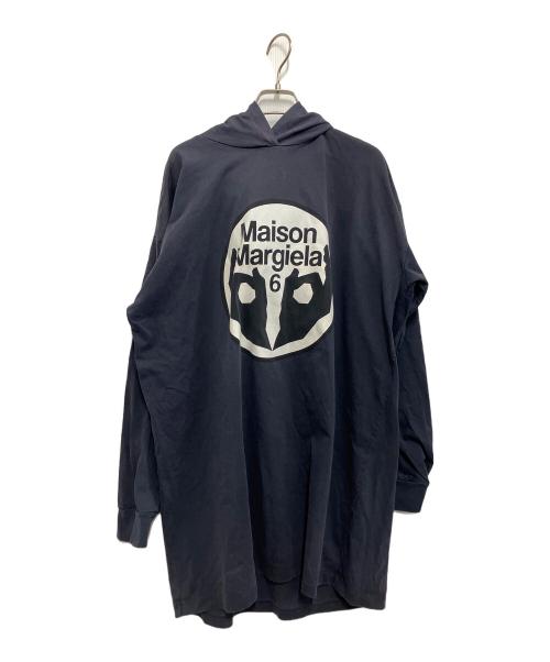 MM6 Maison Margiela（エムエムシックスメゾンマルジェラ）MM6 Maison Margiela (エムエムシックスメゾンマルジェラ) 長袖ワンピース ネイビー×ホワイト サイズ:Sの古着・服飾アイテム