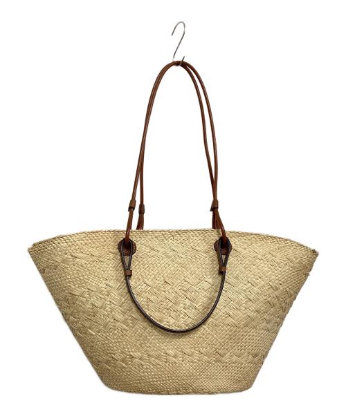 LOEWE（ロエベ）LOEWE (ロエベ) アナグラムバスケットバッグ スモール ナチュラル×ブラウンの古着・服飾アイテム