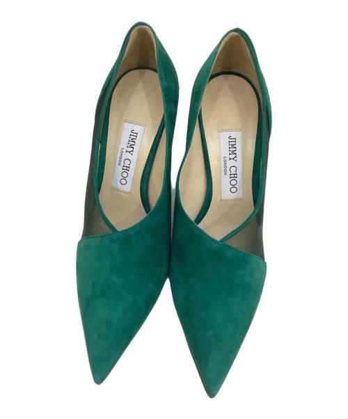 JIMMY CHOO（ジミーチュウ）JIMMY CHOO (ジミーチュウ) スウェードパンプス グリーン サイズ:23.5の古着・服飾アイテム