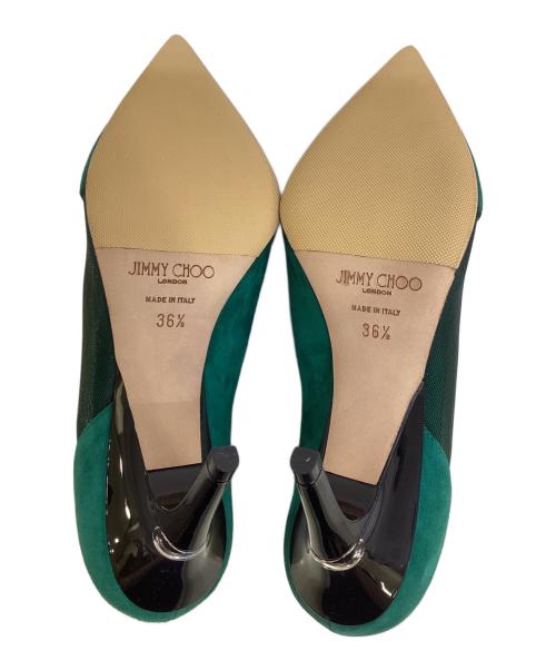 JIMMY CHOO（ジミーチュウ）JIMMY CHOO (ジミーチュウ) スウェードパンプス グリーン サイズ:23.5の古着・服飾アイテム