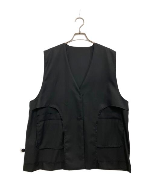 SOLAMONAT LARME（ソラモナラーム）SOLAMONAT LARME (ソラモナラーム) ノーカラーベスト ブラック サイズ:Mの古着・服飾アイテム