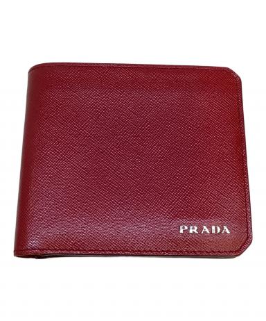 中古・古着通販】PRADA (プラダ) 2つ折り財布 レッド｜ブランド・古着