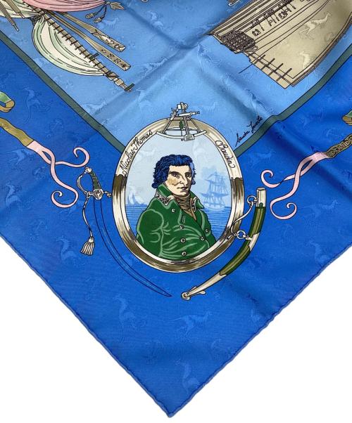 HERMES（エルメス）HERMES (エルメス) シルクスカーフ ブルーの古着・服飾アイテム