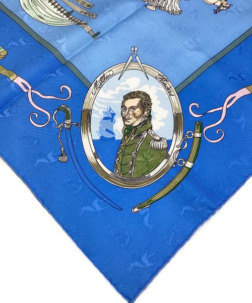 HERMES（エルメス）HERMES (エルメス) シルクスカーフ ブルーの古着・服飾アイテム
