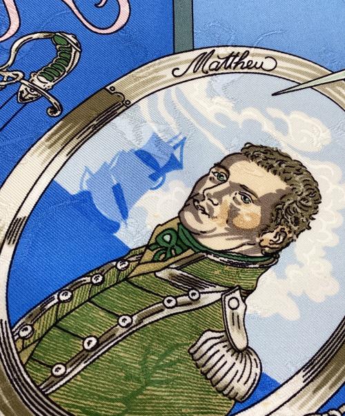 HERMES（エルメス）HERMES (エルメス) シルクスカーフ ブルーの古着・服飾アイテム