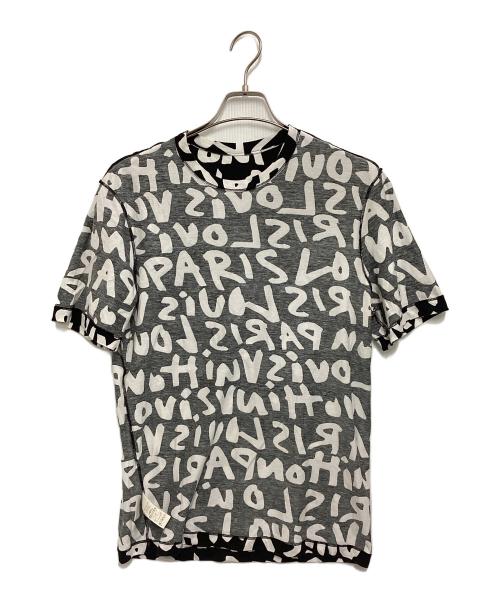 LOUIS VUITTON（ルイ ヴィトン）LOUIS VUITTON (ルイ ヴィトン) 半袖カットソー ホワイト×ブラック サイズ:Mの古着・服飾アイテム