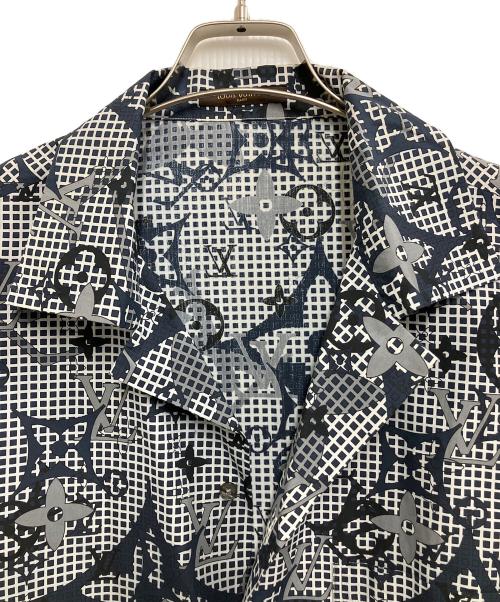LOUIS VUITTON（ルイ ヴィトン）LOUIS VUITTON (ルイ ヴィトン) 半袖シャツ ブルー×ホワイト サイズ:Lの古着・服飾アイテム