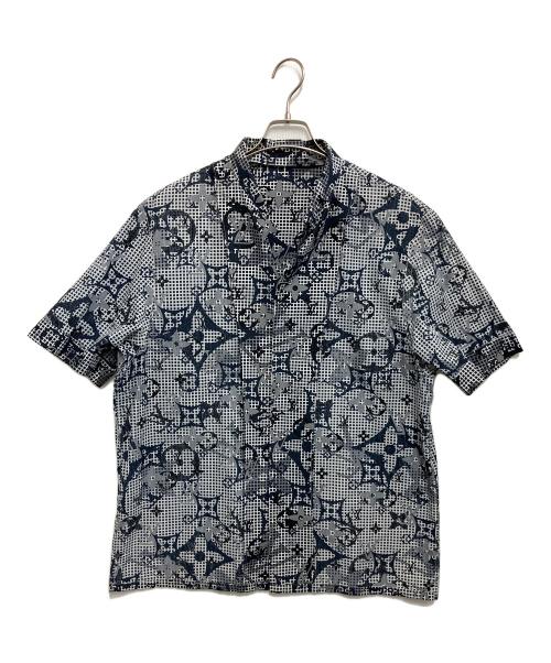 LOUIS VUITTON（ルイ ヴィトン）LOUIS VUITTON (ルイ ヴィトン) 半袖シャツ ブルー×ホワイト サイズ:Lの古着・服飾アイテム