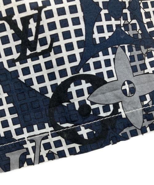 LOUIS VUITTON（ルイ ヴィトン）LOUIS VUITTON (ルイ ヴィトン) 半袖シャツ ブルー×ホワイト サイズ:Lの古着・服飾アイテム