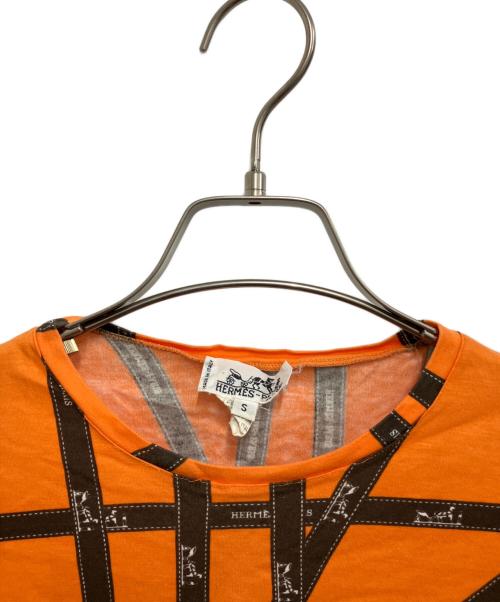 HERMES（エルメス）HERMES (エルメス) リボン柄半袖Tシャツ イエロー サイズ:Sの古着・服飾アイテム