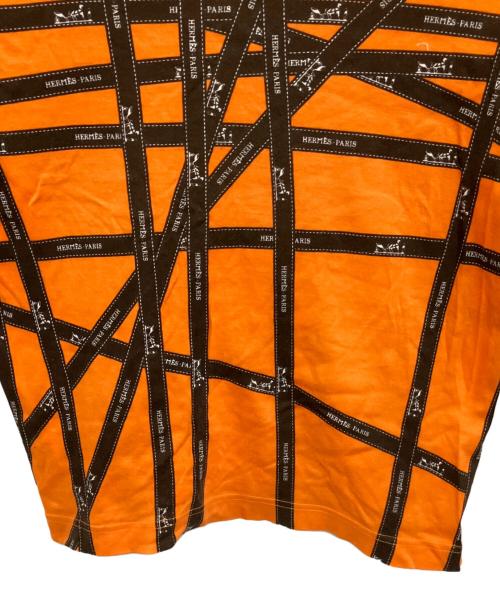 HERMES（エルメス）HERMES (エルメス) リボン柄半袖Tシャツ イエロー サイズ:Sの古着・服飾アイテム