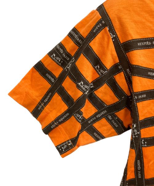 HERMES（エルメス）HERMES (エルメス) リボン柄半袖Tシャツ イエロー サイズ:Sの古着・服飾アイテム