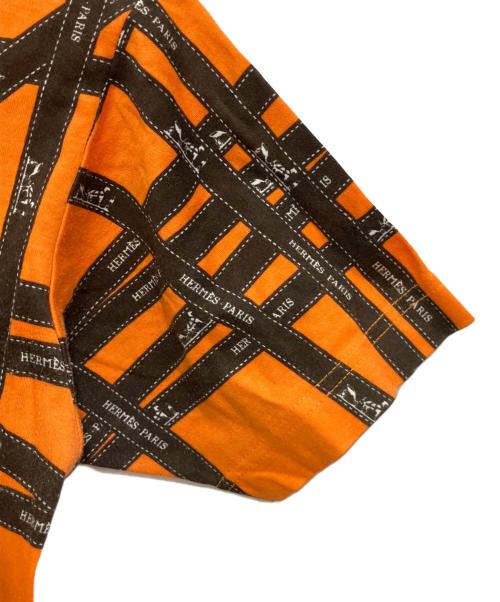 HERMES（エルメス）HERMES (エルメス) リボン柄半袖Tシャツ イエロー サイズ:Sの古着・服飾アイテム