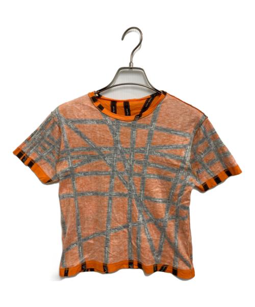 HERMES（エルメス）HERMES (エルメス) リボン柄半袖Tシャツ イエロー サイズ:Sの古着・服飾アイテム