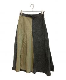tricot COMME des GARCONS（トリココムデギャルソン）の古着「デニム切替ロングスカート」｜グレー