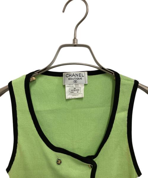 CHANEL（シャネル）CHANEL (シャネル) ノースリーブニット 黄緑 サイズ:Lの古着・服飾アイテム