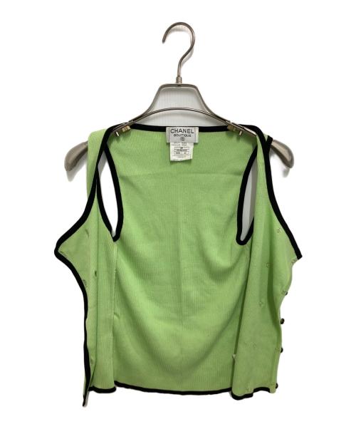 CHANEL（シャネル）CHANEL (シャネル) ノースリーブニット 黄緑 サイズ:Lの古着・服飾アイテム