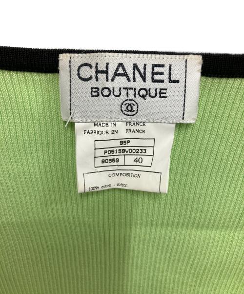 CHANEL（シャネル）CHANEL (シャネル) ノースリーブニット 黄緑 サイズ:Lの古着・服飾アイテム
