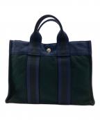 HERMESエルメス）の古着「トートバッグ」｜ブラック×ネイビー