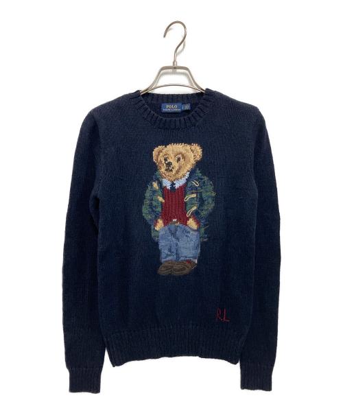 POLO RALPH LAUREN（ポロ・ラルフローレン）POLO RALPH LAUREN (ポロ・ラルフローレン) ダッフルポロベアニット ネイビー サイズ:Sの古着・服飾アイテム
