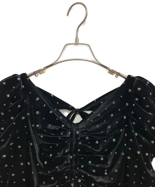 Snidel（スナイデル）Snidel (スナイデル) ベロア刺繍ワンピース ブラック サイズ:Mの古着・服飾アイテム