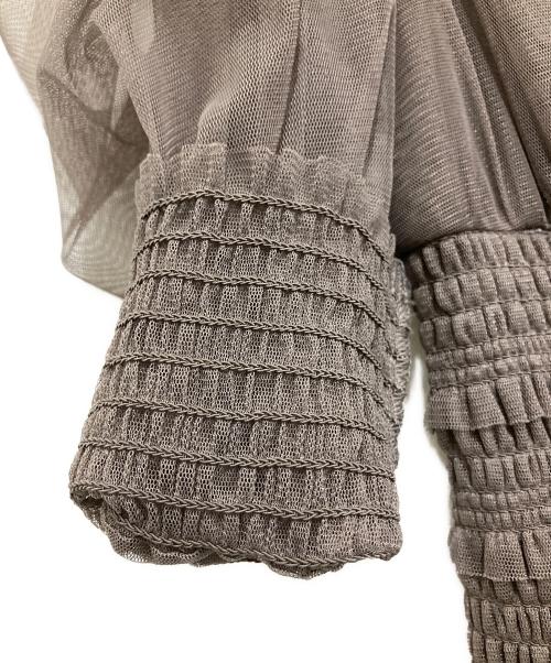 Snidel（スナイデル）Snidel (スナイデル) Sustainaチュールボリュームドレス ブラウン サイズ:Sの古着・服飾アイテム