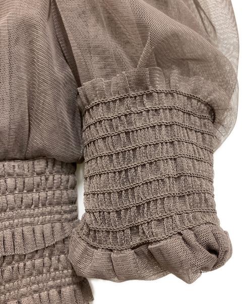 Snidel（スナイデル）Snidel (スナイデル) Sustainaチュールボリュームドレス ブラウン サイズ:Sの古着・服飾アイテム