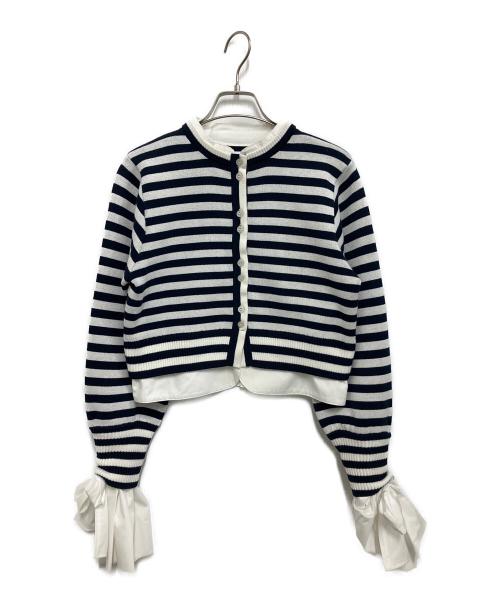 Bibiy.（ビビィ）Bibiy. (ビビィ) ANGELIQUE KNIT ホワイト×ブルー サイズ:Freeの古着・服飾アイテム