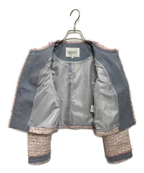 ARPEGE STORY（アルページュストーリー）ARPEGE STORY (アルページュストーリー) ツイードジャケット ピンク サイズ:Sの古着・服飾アイテム