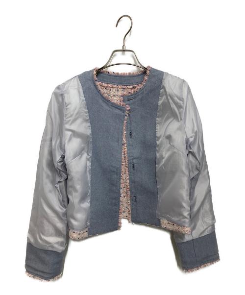 ARPEGE STORY（アルページュストーリー）ARPEGE STORY (アルページュストーリー) ツイードジャケット ピンク サイズ:Sの古着・服飾アイテム