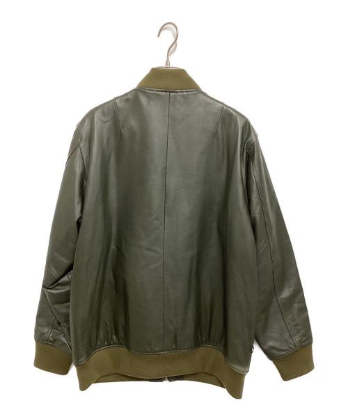 NITRAID（ナイトレイド）NITRAID (ナイトレイド) レザーブルゾン オリーブ サイズ:Lの古着・服飾アイテム